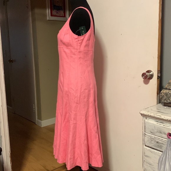 Lauren Ralph Lauren misses sleeveless fitted linen dress petunia pink size 4 - Picture 5 of 12